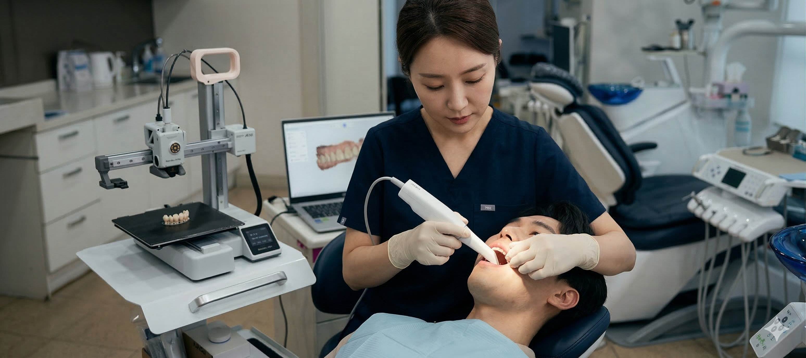 치과 장비 및 3D 스캐너 활용 이미지